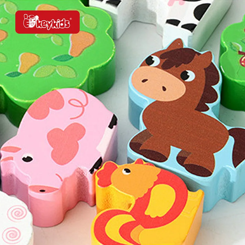 Hot Selling Educational Role Play Scene Toy Wooden Farm Play Box For Kids W06A551